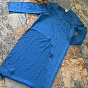 Veronica Beard asymmetrical Chic Blue Long Sleeve tunic shirt